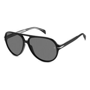 New DAVID BECKHAM Black Polarised Aviator DB 1091/S 807M9 Sunglasses Women
